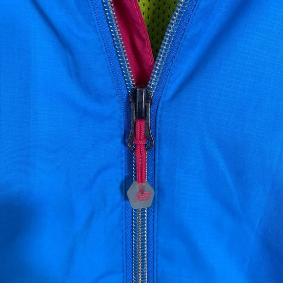 New Balance Windbreaker Rain Running Hooded Jacket Women's XXL Long Sleeve Blue - Picture 8 of 16